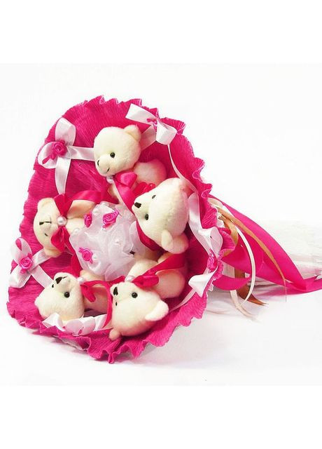 Букет из мягких игрушек 5 мишек для девочек подарок на день рождения мягкие игрушки Igratoria (368758027)