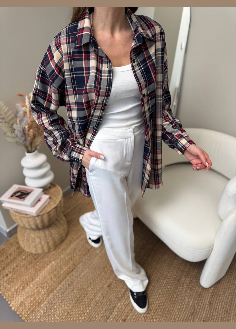 Цветная кэжуал рубашка в клетку MonCher с длинным рукавом