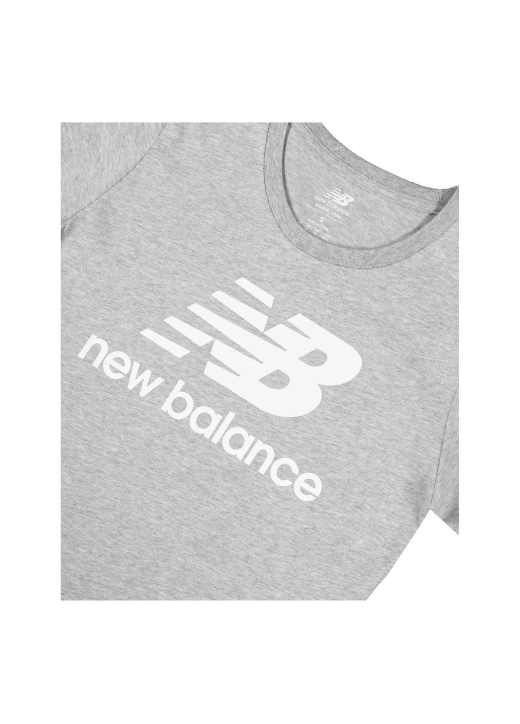 Футболка жіноча Ess Stacked Logo Grey WT91546AG New Balance - (365962731)
