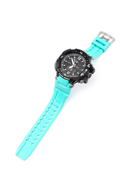 Ремінець для годинника Casio G-Shock блакитний полімерний універсальний для чоловіків та жінок пряжка срібляста ProDobro (367264379)