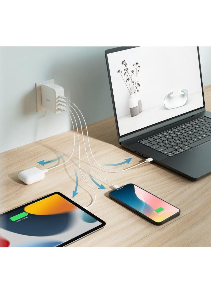 Зарядное устройство сетевое DCF-141 140Вт GaN 3хUSB-С, 1xUSB-A, белый D-Link (362212706)