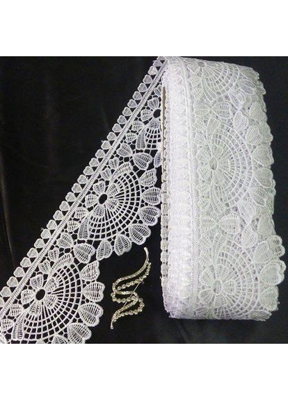 (1 метр) Кружево макраме 9 см цвет - белый (48 м-D23043a-1) Plus-plus (352744301)