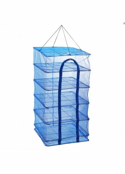 Сітка сушарка складана секційна ярусна для сушіння риби овочів грибів трав 45х45х70 см (CR1) Синя UKC (313109979)