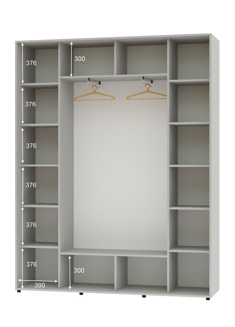 Шафа-купе тридверна 200*45*240 Сірий 3 двері Дзеркало ШК-05 Алекса (360432395)