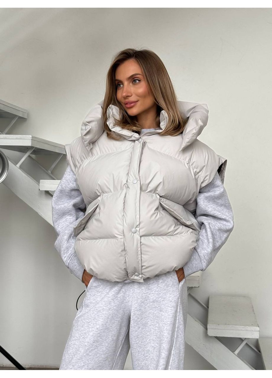 Світло-сірий зимній Пуховик milirud