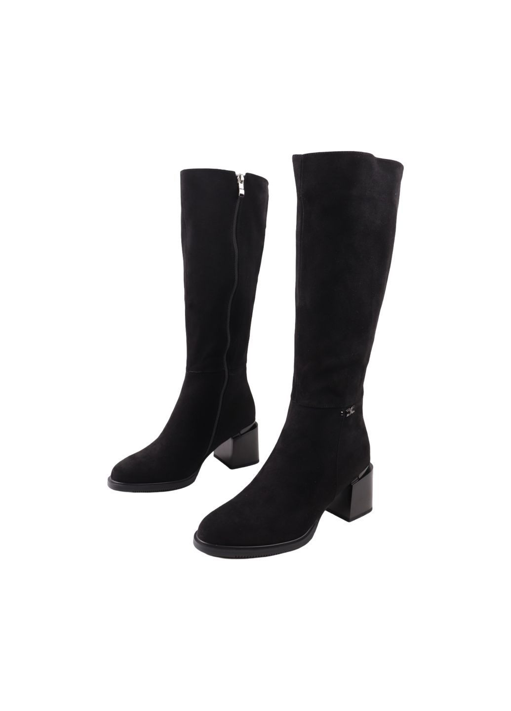 сапоги женские черные на каблуке LIICI