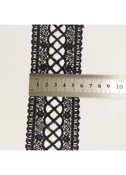 (1 метр) Кружево макраме 5.5 см цвет - синий темный (20м-S60351b-3-3) Plus-plus (352752003)