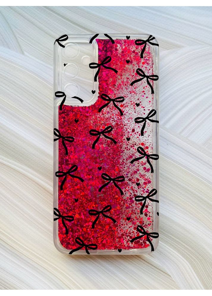 Чохол з плаваючими рожевими блискітками на Samsung Galaxy A24 (A245) Бантики (принт 405) Creative (355402851)