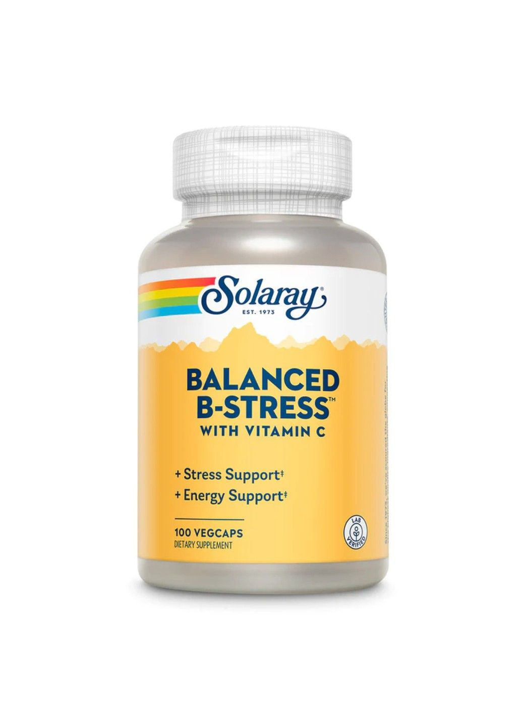 Збалансований комплекс вітамінів B і вітамін C, 100 капсул VegCap Solaray (347600164)