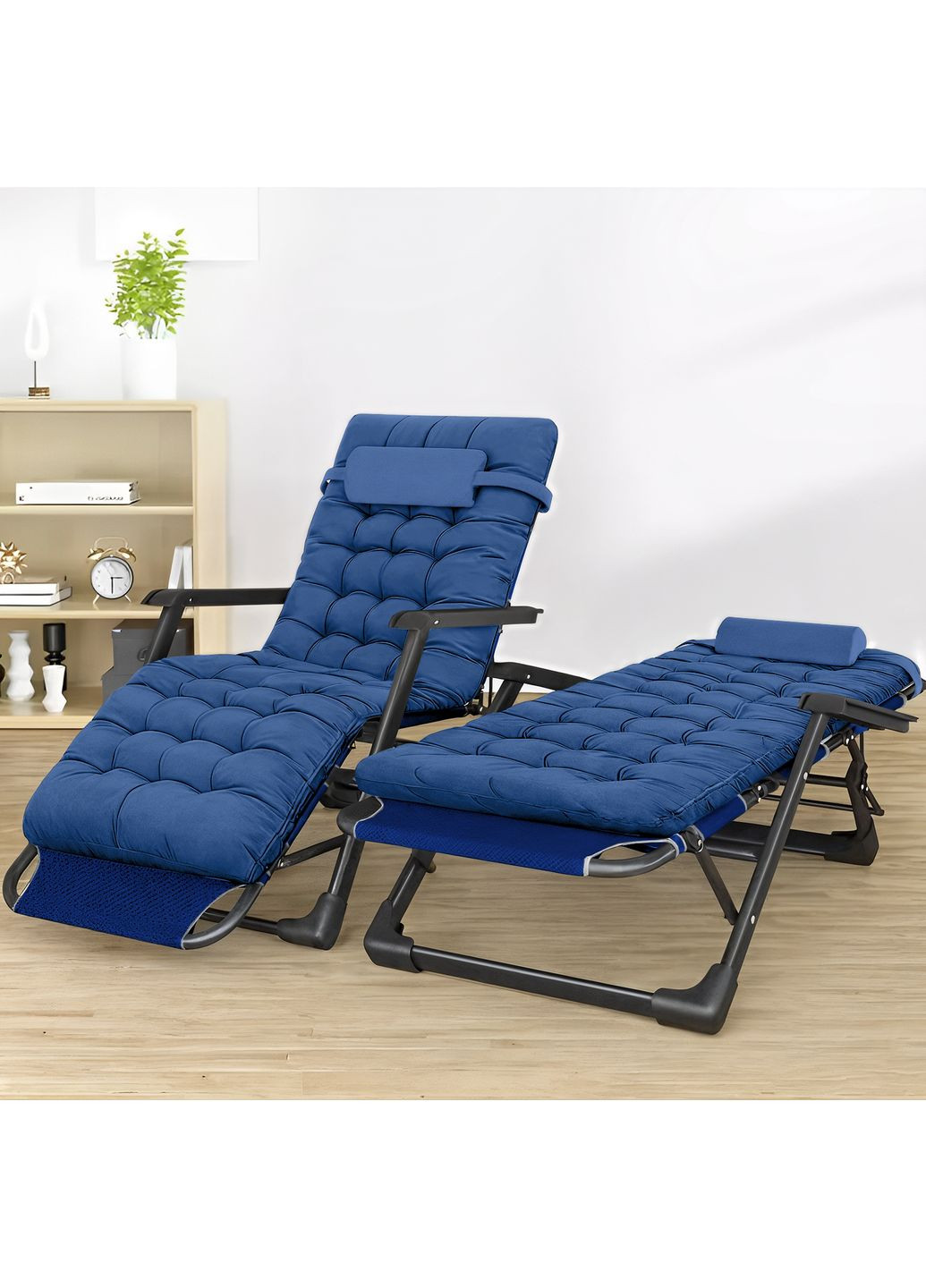 Раскладное кресло с подушкой Темно-синий (LB-FCB-G1-BLU) LEOBRO (360402022)