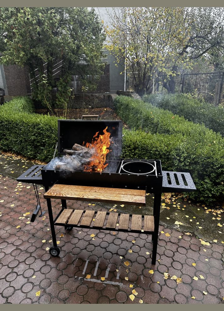 Мангал-гриль 5 мм посилений з підставкою під казан на 13 шампурів No Brand 414С (328597250)