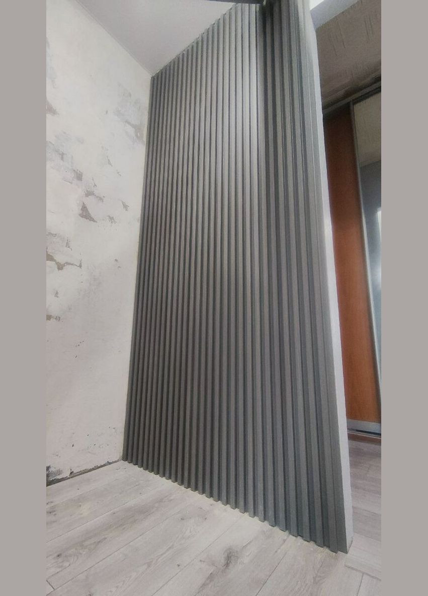 Декоративная стеновая рейка 160*23*3000мм (D) SW00001528 Светло-серая Sticker Wall (298284328)