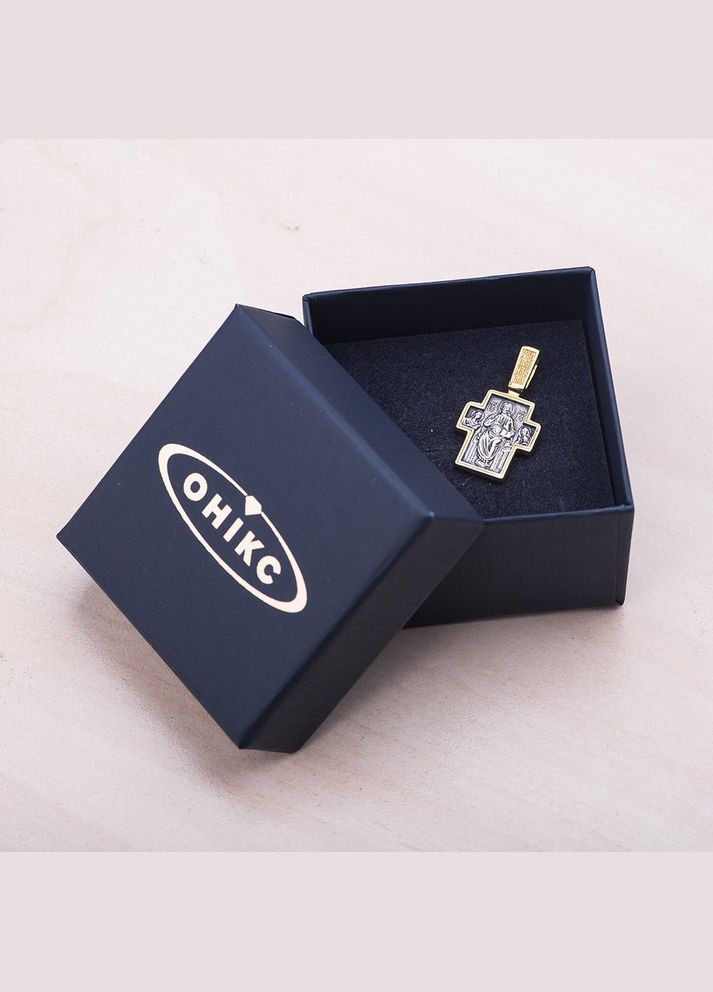 Срібний хрест з позолотою 131690 Oniks (264023613)