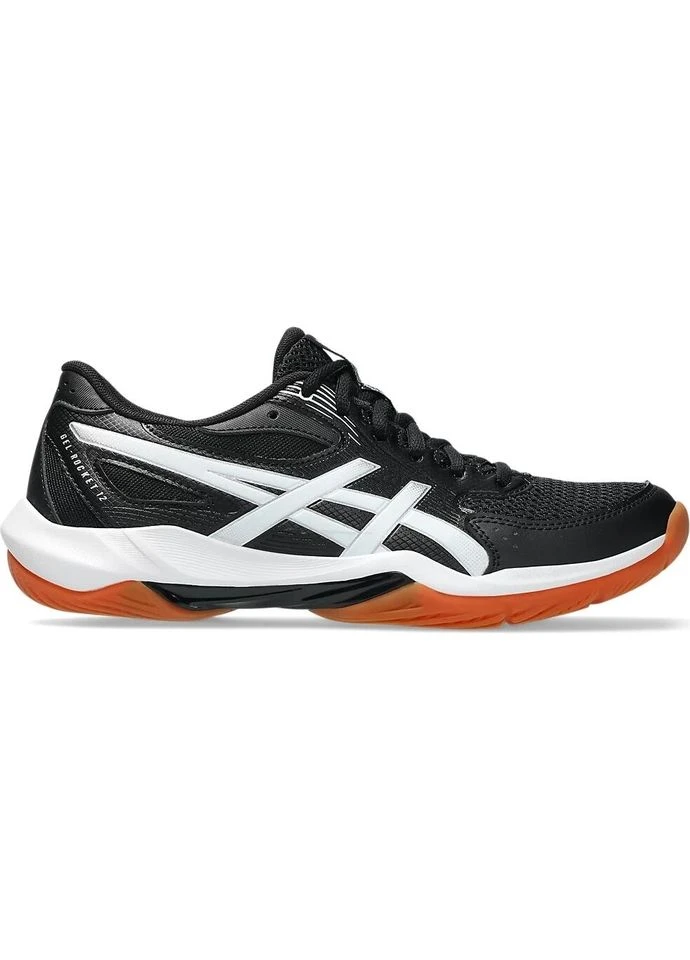 Кроссовки волейбольные женские черно-белые 1072A119-001 Asics GEL-ROCKET 12 чёрные (396999702)
