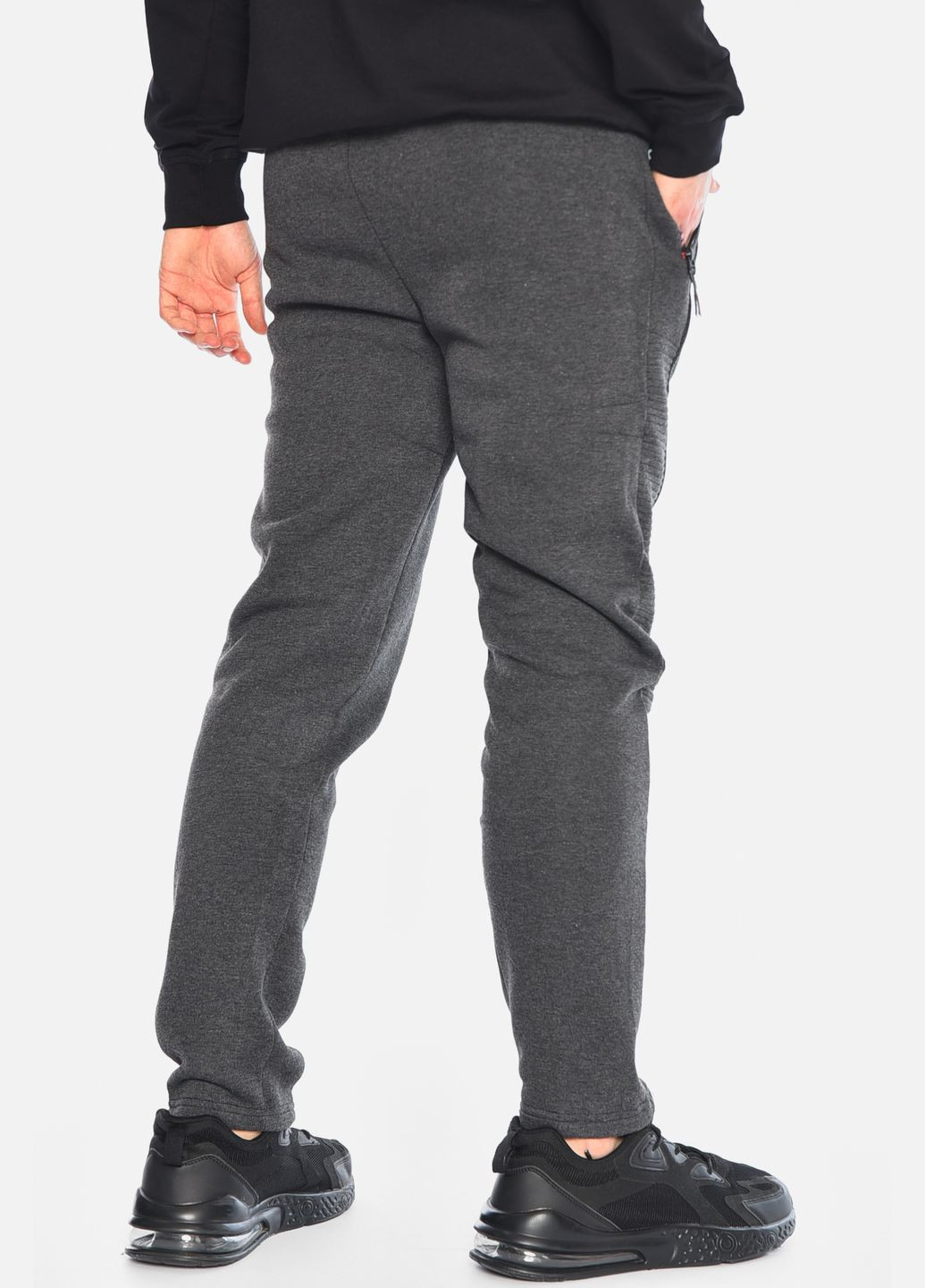 Серые спортивные зимние зауженные брюки Let's Shop