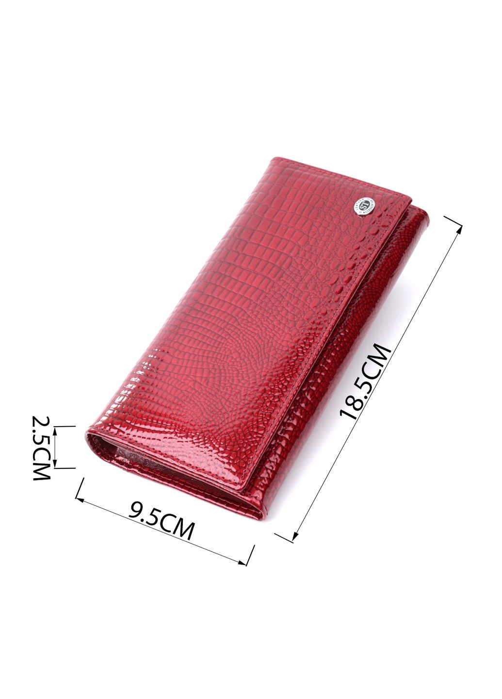 Кошелек для женщин из натуральной лакированной кожи 22680 Красный st leather (298111846)