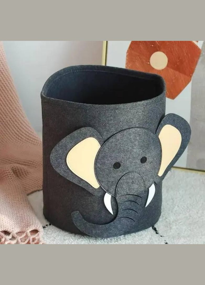 Кошик фетровий для іграшок Слоник Темно сірий China (333706090)