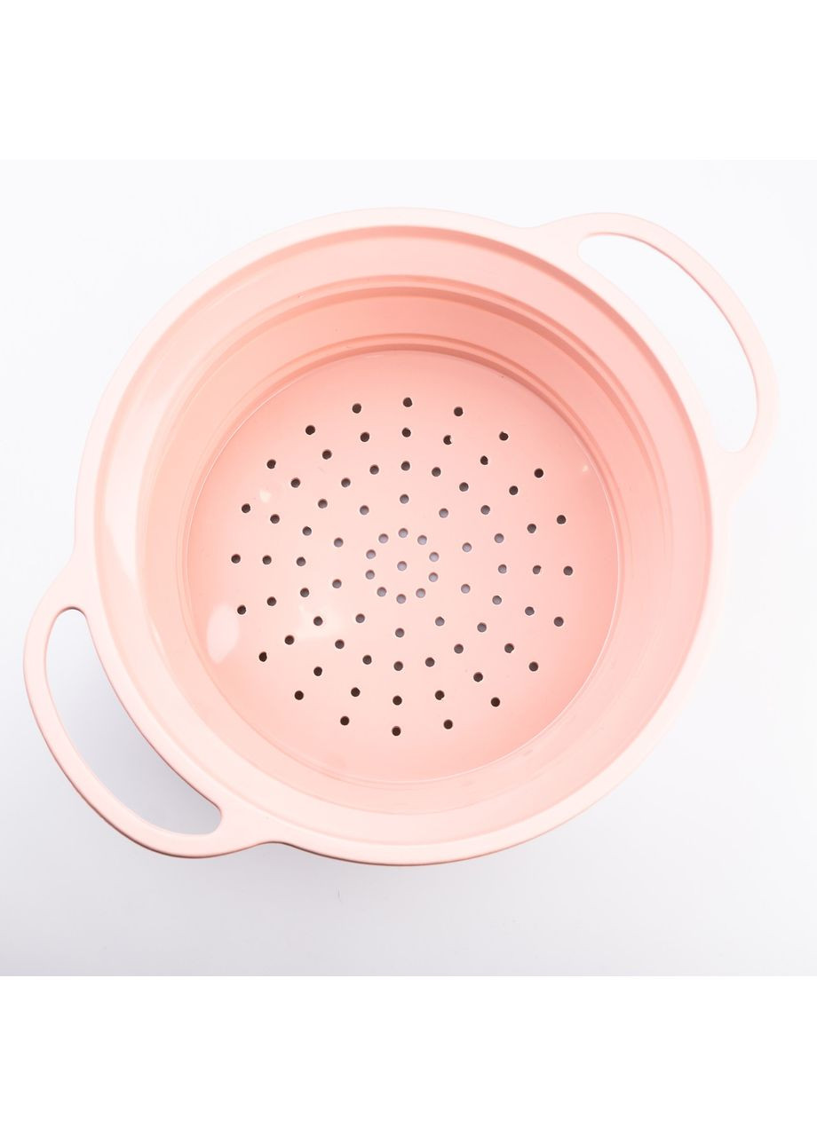 Друшляк силіконовий складаний з ручками 2.6 л Рожевий HP34544P (A-032635) TS Kitchen (362210559)