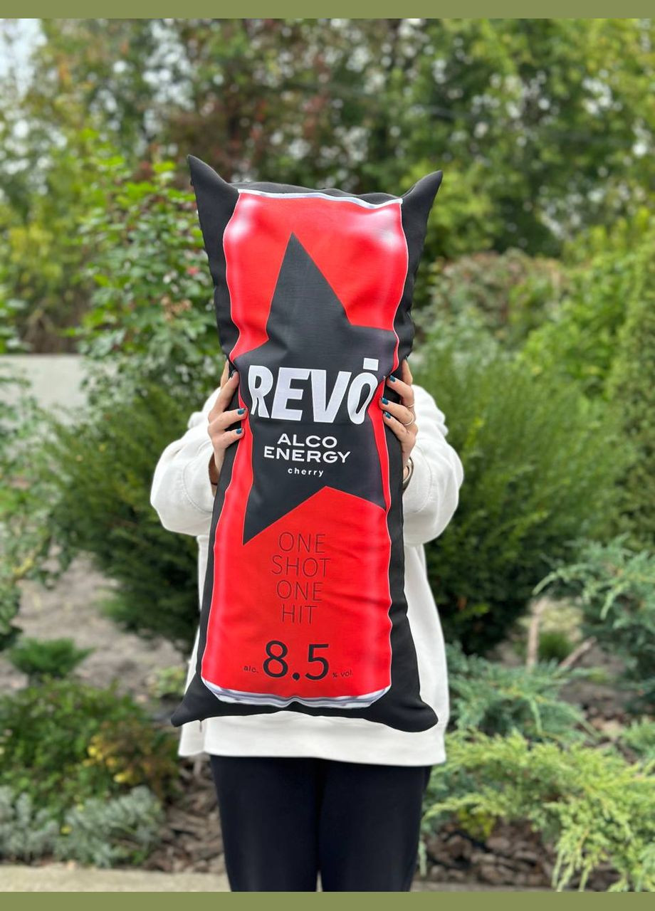 Подушка с принтом габардиновая Рево Красное черная 35х75 (15) Hand Made (350941817)