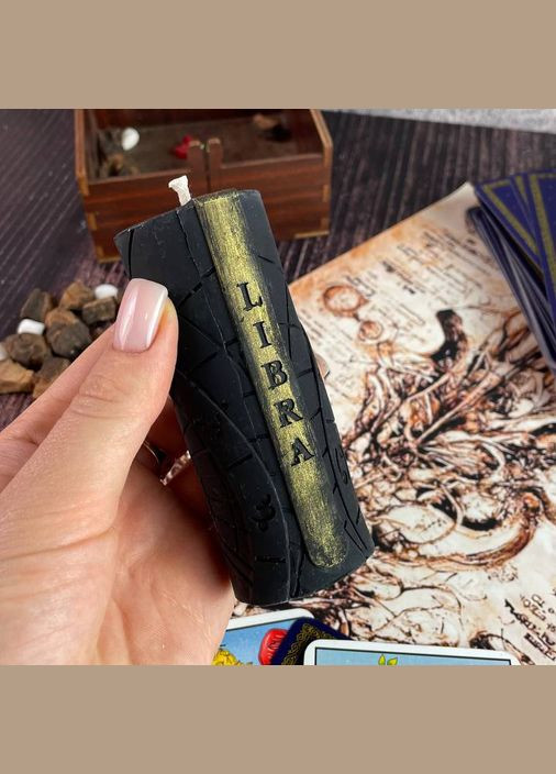 Чорна воскова свічка знаки зодіаку - Терези 5Candles (322347156)