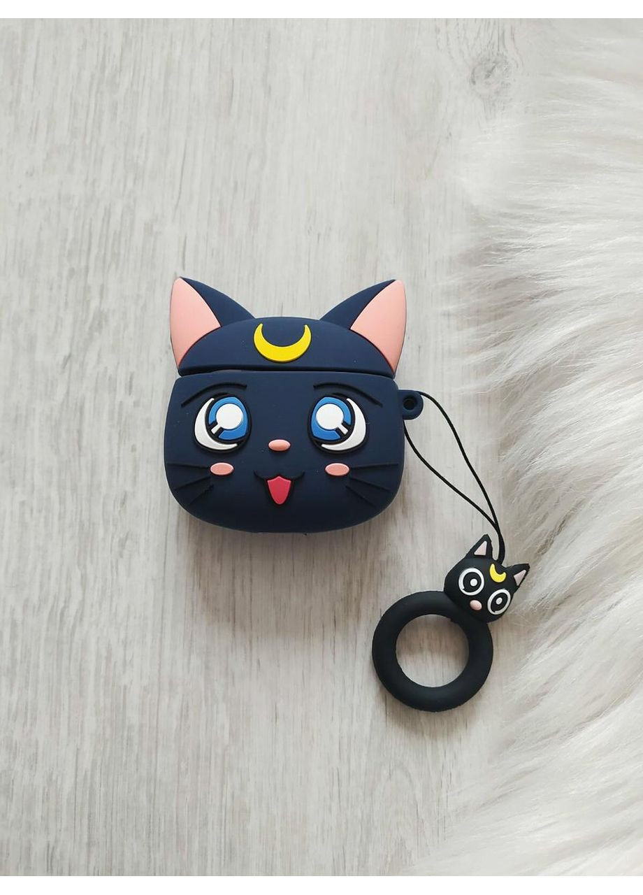 Чехол для наушников AirPods 1, 2 Кошка Луна + брелок силиконовый Trends (360897079)