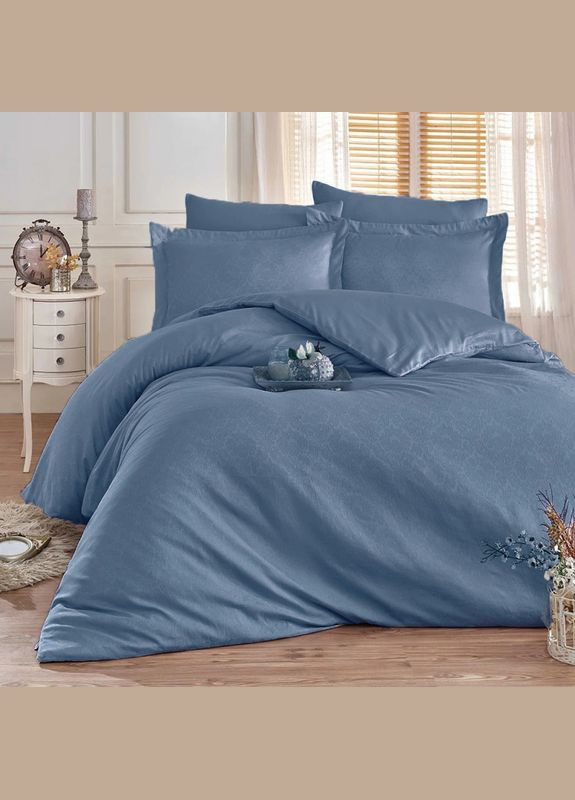 Постільна білизна INDIGO DAMASK Сатин жакард Сімейна на резинці MERISET (306740201)