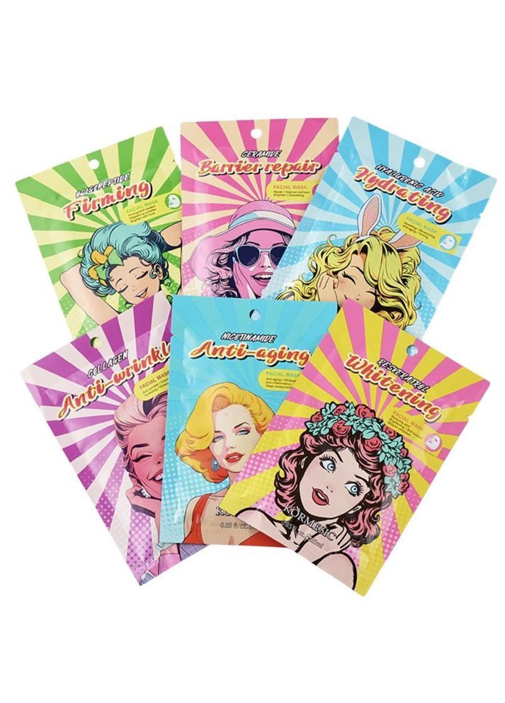 Набор масок KORMESIC для восстановления и увлажнения кожи 6 х 25 мл No Brand (335868466)