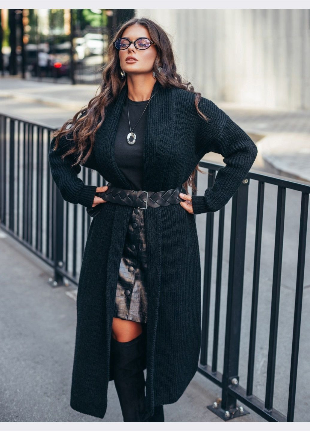 Черный демисезонный кардиган Dressa