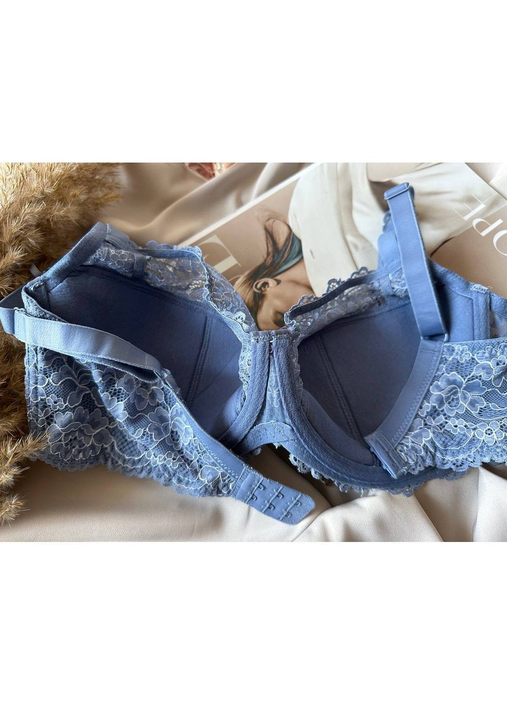 Блакитний бюстгальтер блакитний на груди великого розміру з м'яким поролоном Lanny Mode
