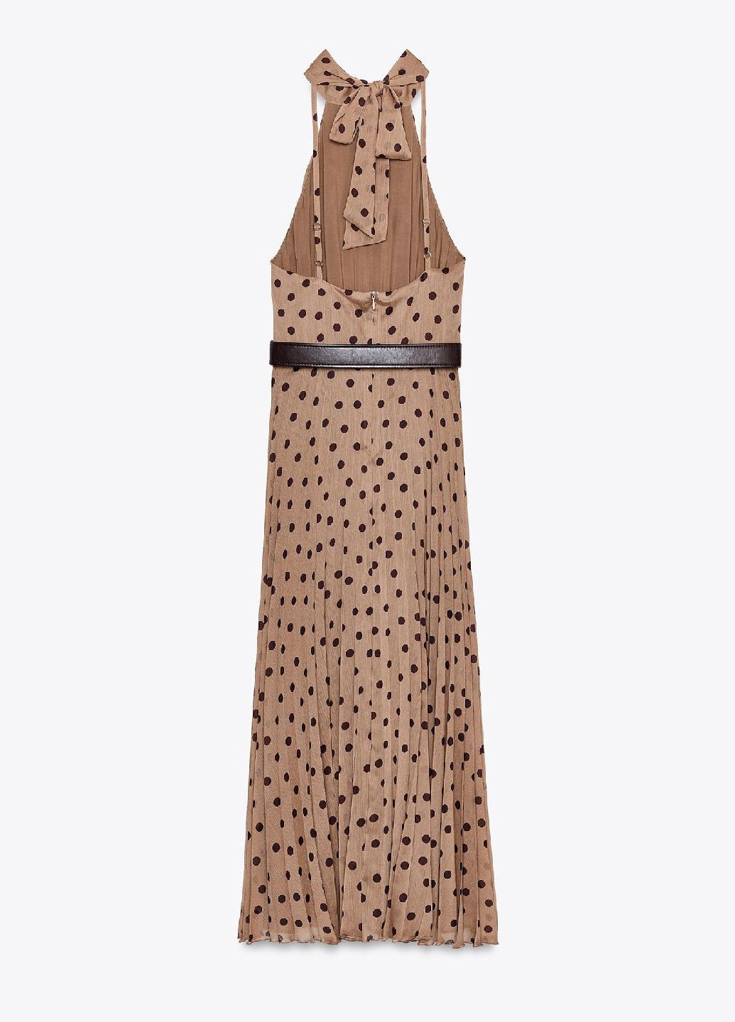 Комбинированное платье Zara в горошек