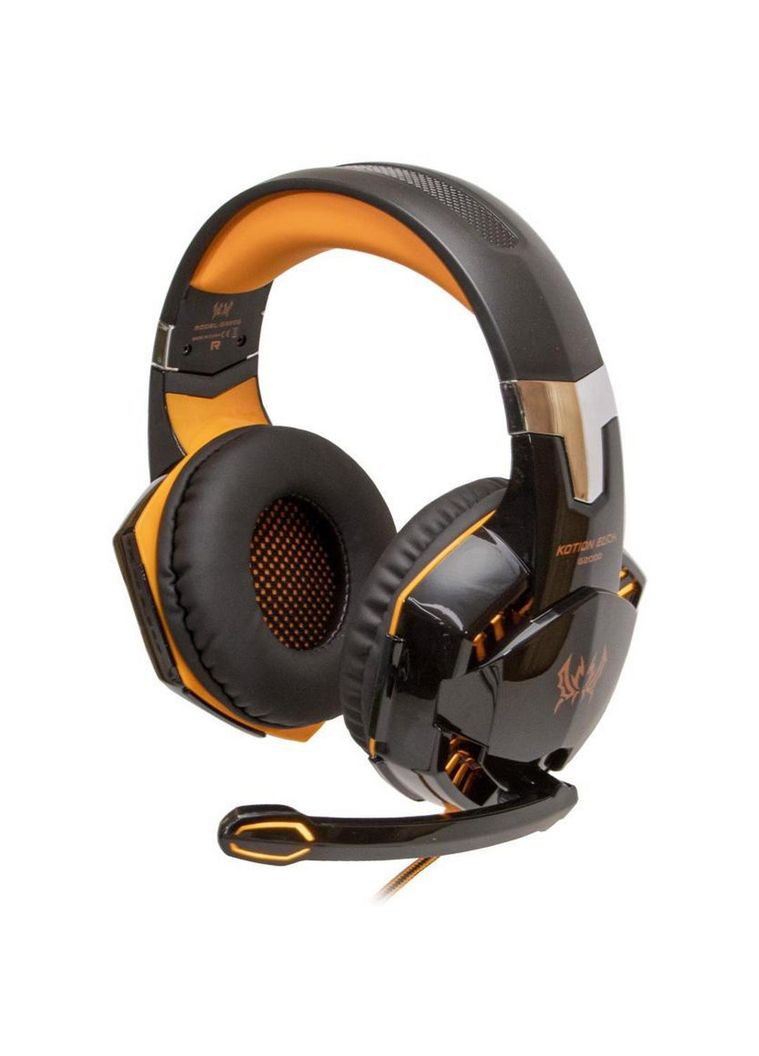 Ігрові навушники Gaming Headset Black/Orange з мікрофоном та підсвічуванням Kotion Each G2000 Pro (317225303)