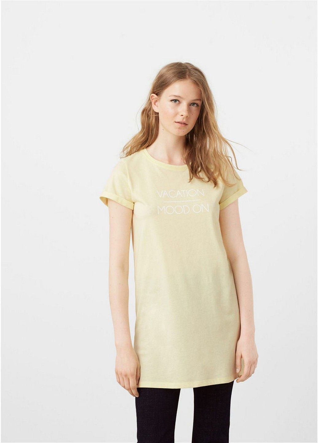 Желтое кэжуал платье Mango