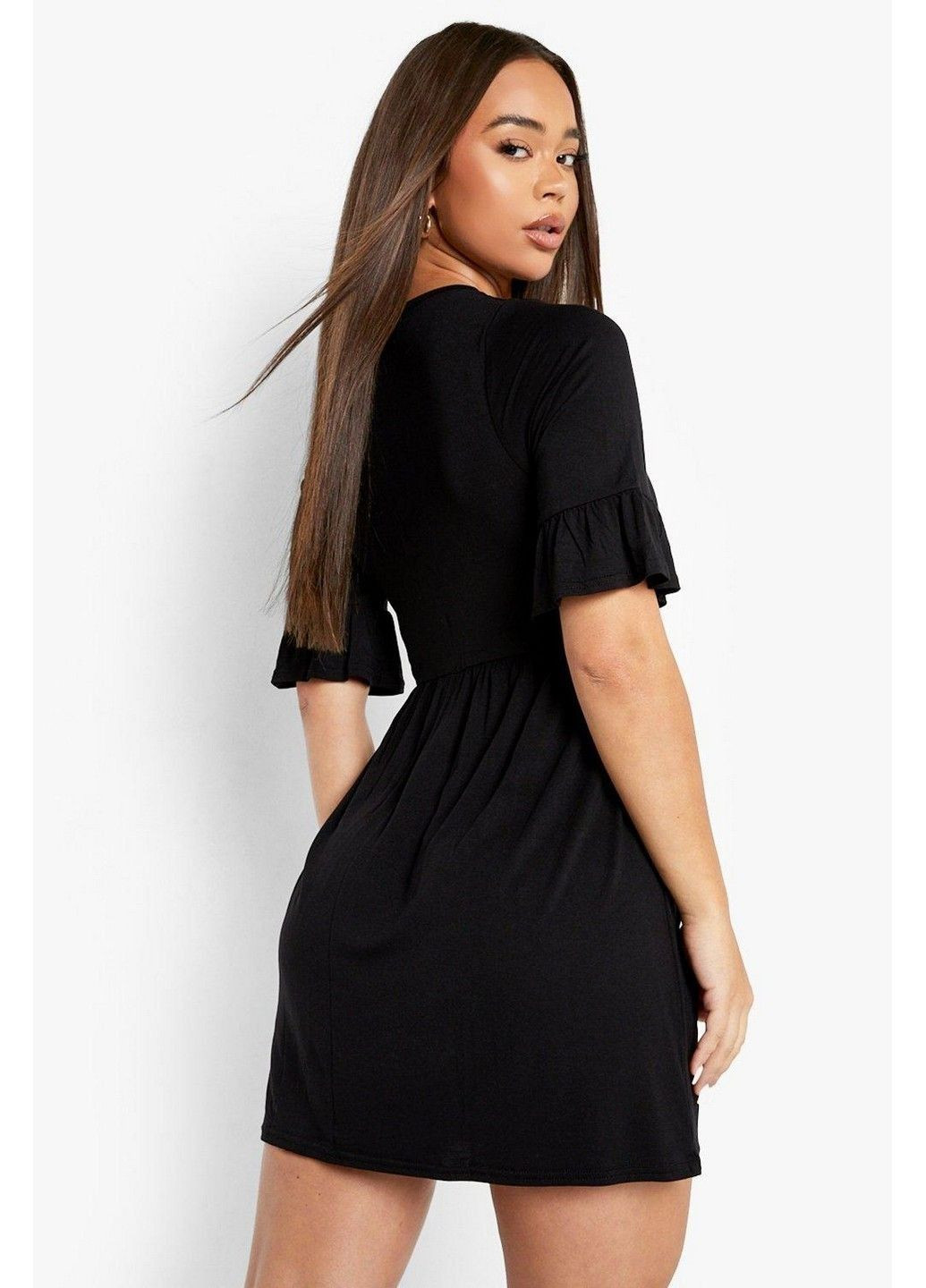 Чорна кежуал сукня Boohoo однотонна
