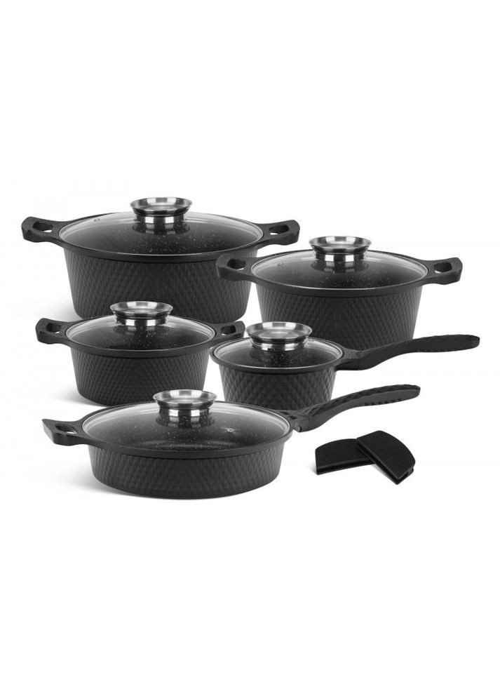 Набор котелков и сковородок 10 предметов с мраморным покрытием EB-12913 Edenberg (335078712)