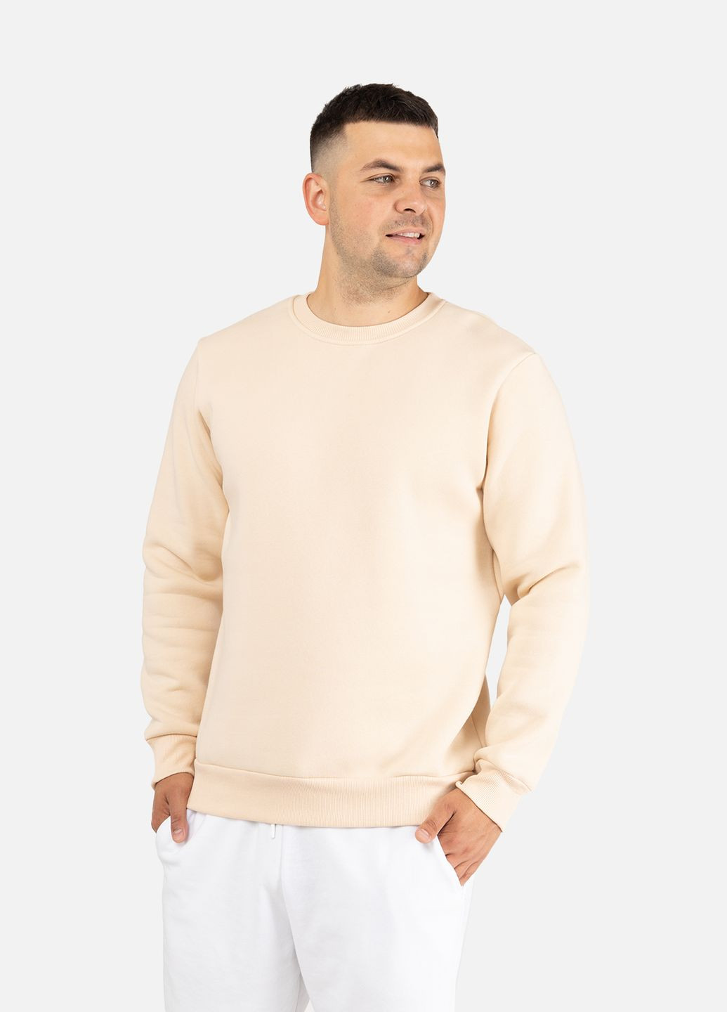 Молочний чоловічий світшот колір молочний цб-00254625 Yuki (305696556)