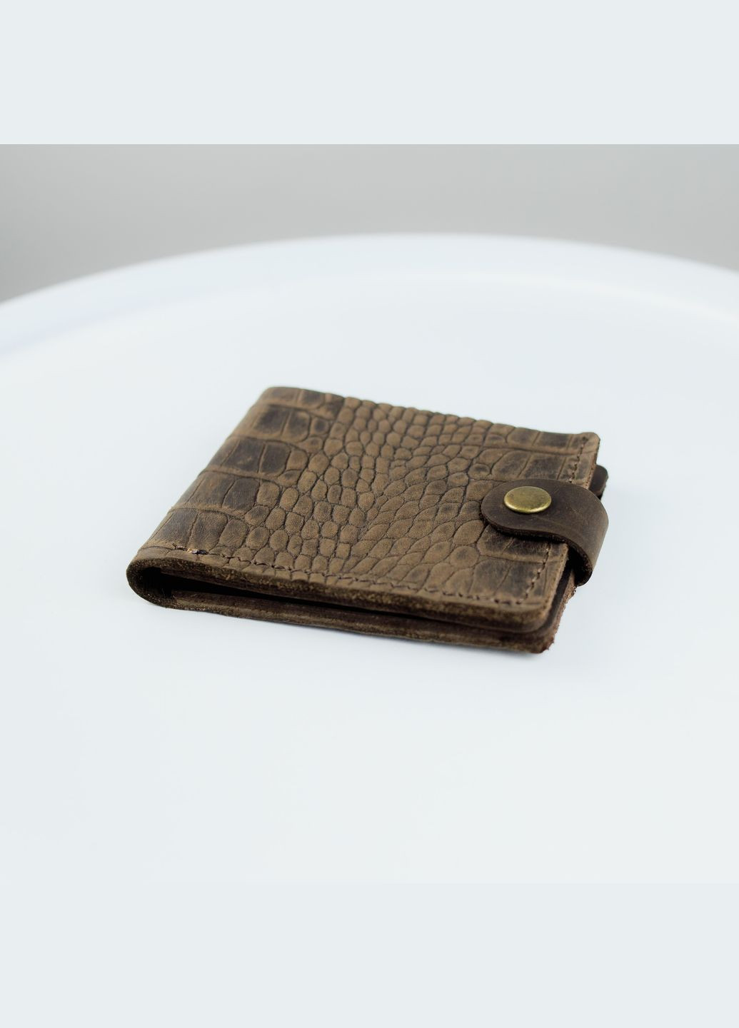 Гаманець чоловічий із натуральної шкіри з тисненням під крокодила коричневий SKILL (296487248)