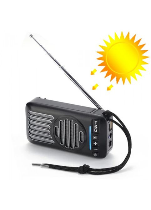 Bluetooth-колонка TG368, speakerphone, радио, солнечная батарея Черная No Brand (323486429)