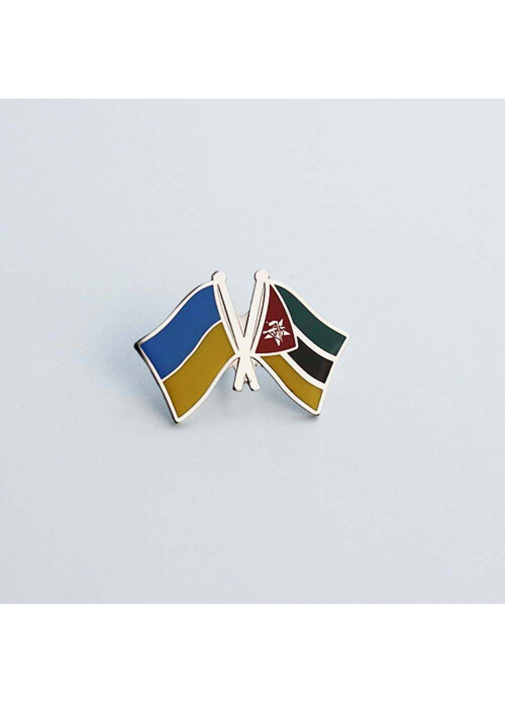 Значок флагов Украина Мозамбик 26х17 мм Dobroznak (292338409)