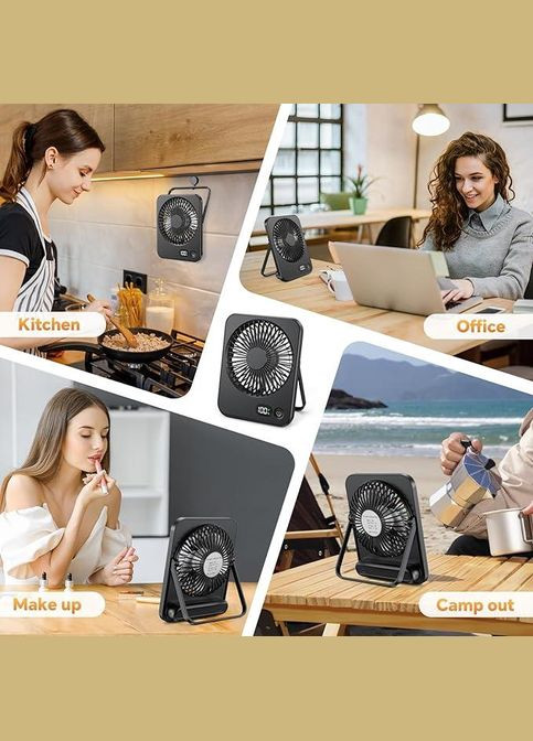 Вентилятор настольный аккумуляторный USB с дисплеем, портативный бездротовой Hofmy Po Fanu (351563223)