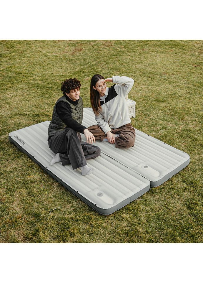 Матрац туристичний надувний одномісний CNK2450WS035, 198х68х9.5 см, білий із вбудованою помпою для надування Naturehike (353503764)