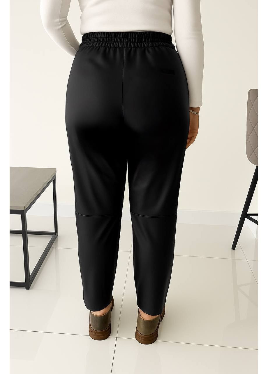 Жіночі штани з еко-шкіри на велюрі Osoblyva (364968726)