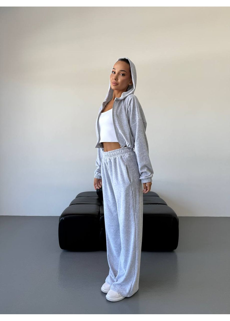 Жіночий велюровий костюм з худі та штанами No Brand Р4936-514/2 (361030715)