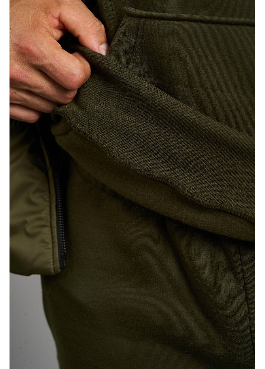 Оливковый (хаки) зимний костюм мужской тройка Garna