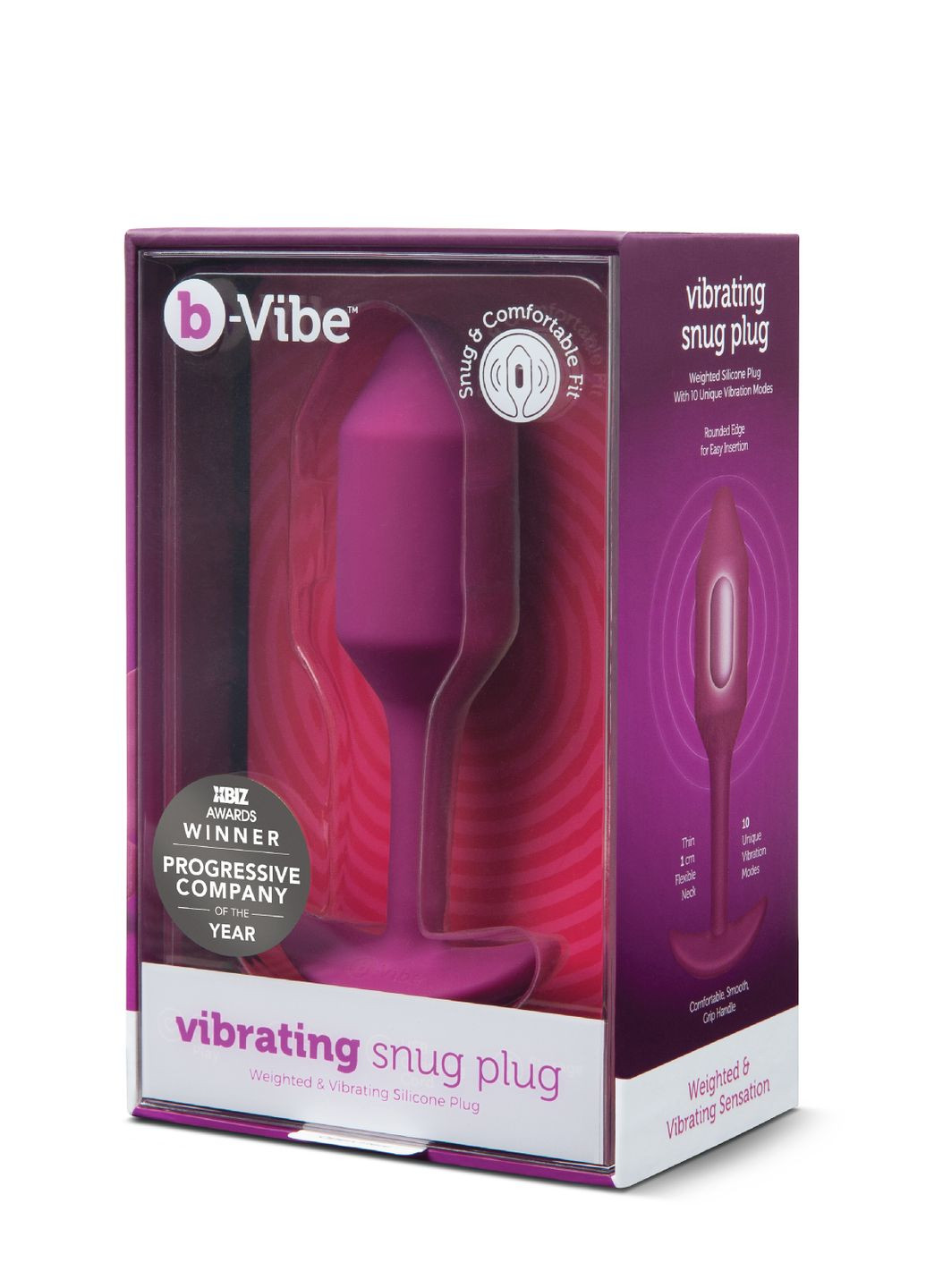 Анальная пробка с вибрацией Snug Plug 2 розовая CherryLove B-Vibe (293819457)