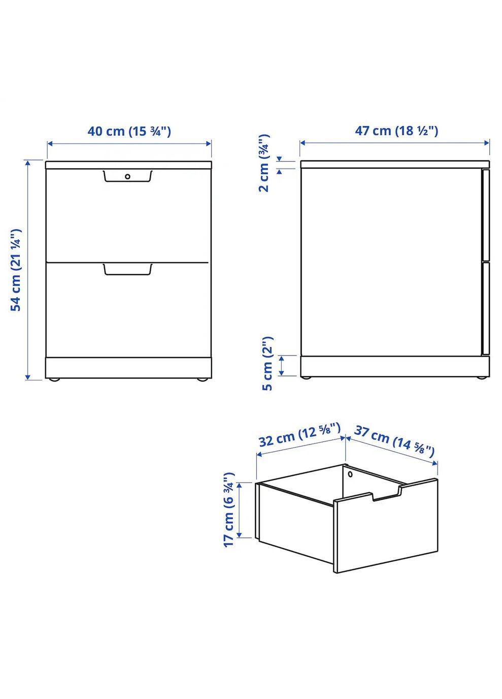 Комод ІКЕА NORDLI 40х54 см (s09239827) IKEA (278407238)