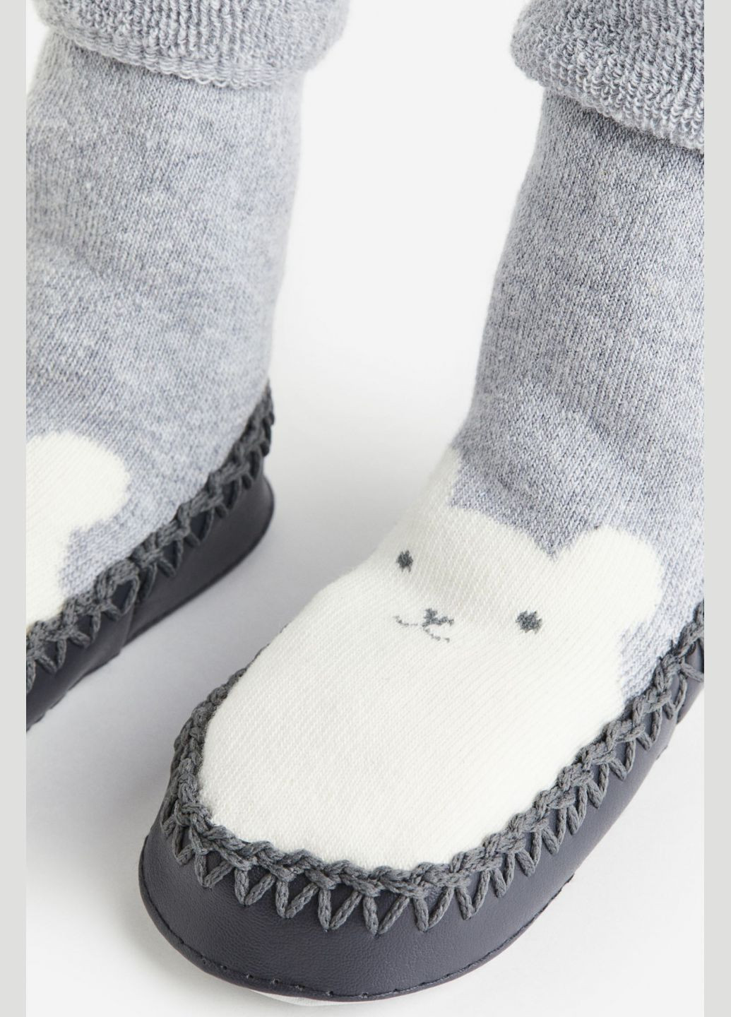 Шкарпетки-капці махрові для хлопчика 1196236-002 сірий H&M (289354042)