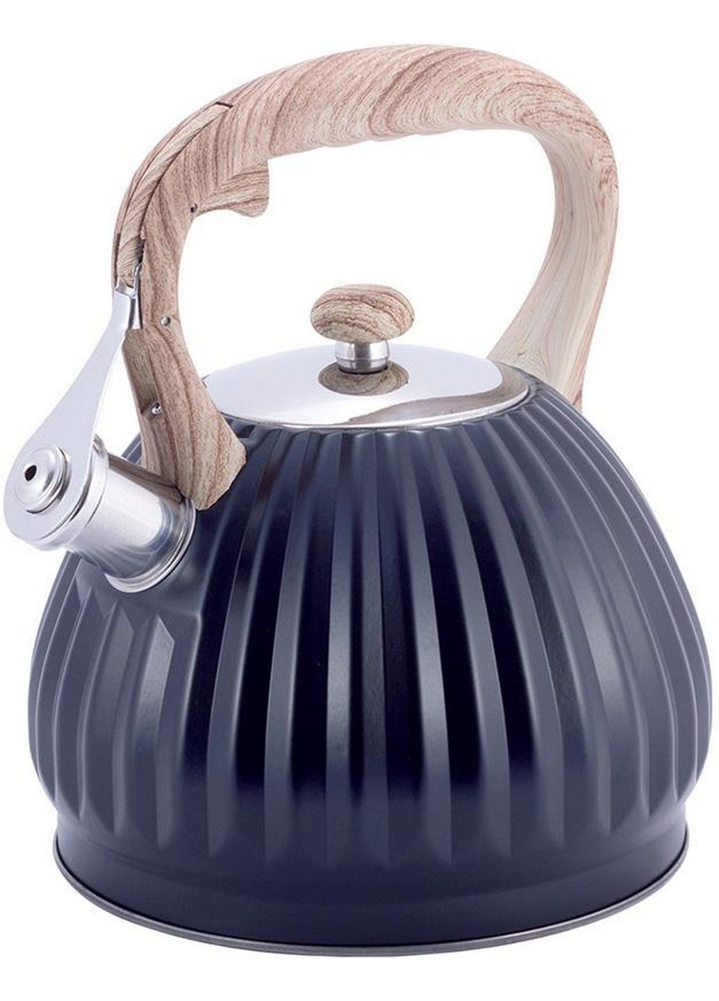 Чайник Whistling Kettle Black із нержавіючої сталі зі свистком Ø19х24,5 см Kamille (289366308)