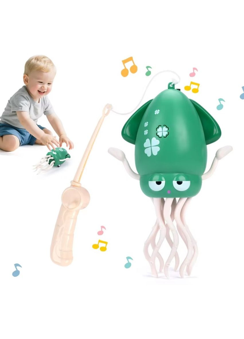 Танцующий осьминог Tummy Time интерактивная игрушка кальмар для детей Зеленый (2104618659) No Brand (355873054)