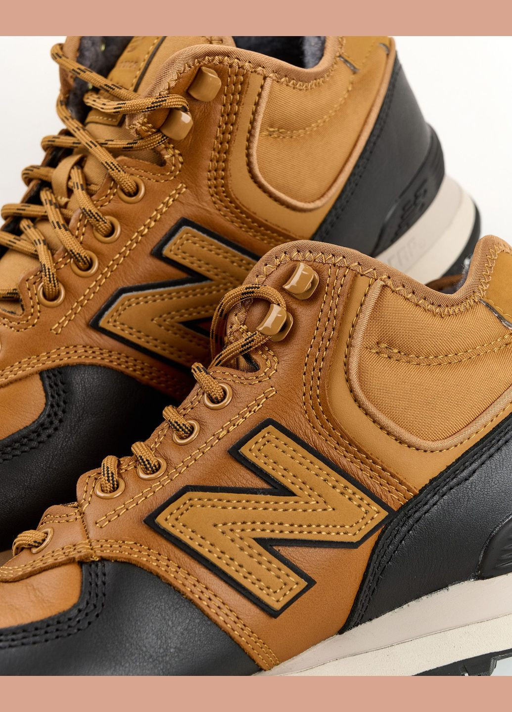 Коричневые всесезонные кроссовки ботинки мужские 574н mh574xb1 зима кожа мех коричневый New Balance