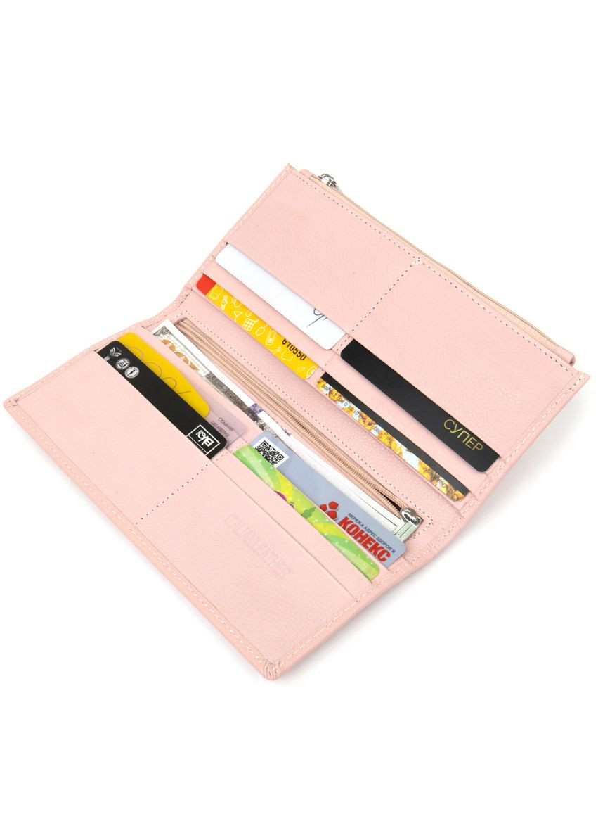 Женский кожаный кошелек с монетницей на магнитной застежке розовый (sku_19383) No Brand (328218571)